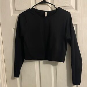 Aerie Crop Black Long Sleeve Top